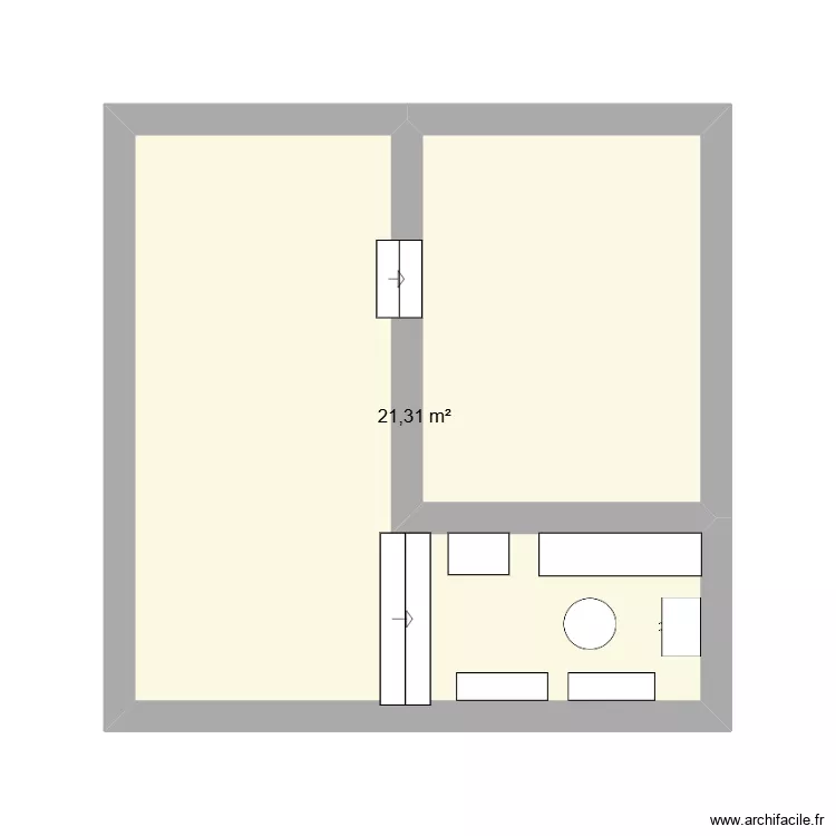 dossier pro olivia. Plan de 1 pièce et 21 m²