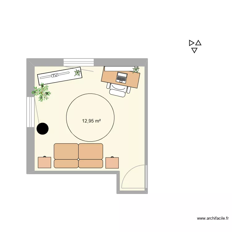 studio. Plan de 1 et 13 m² studio. Plan de 1 et 13 m²