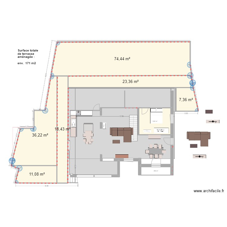10 nestor bavoux- terrasse. Plan de 8 pièces et 189 m2