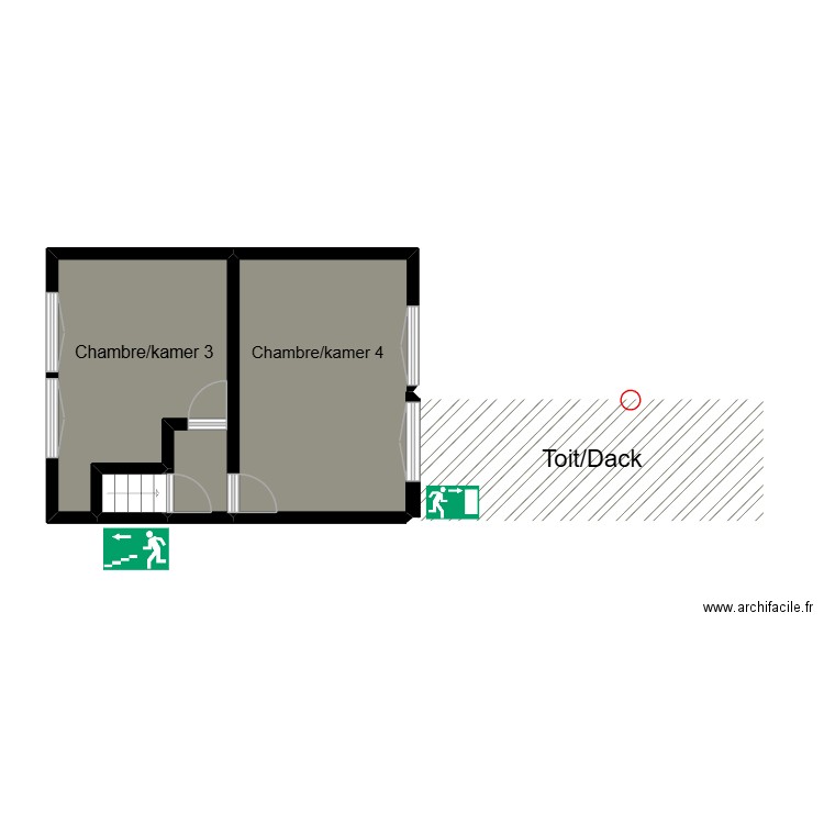 dernier. Plan de 4 pièces et 46 m2