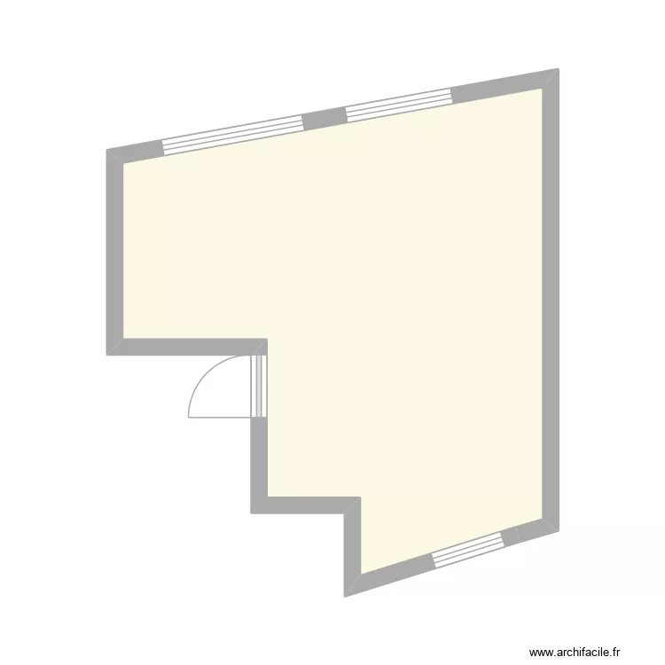 local pauline. Plan de 1  et 23 m²