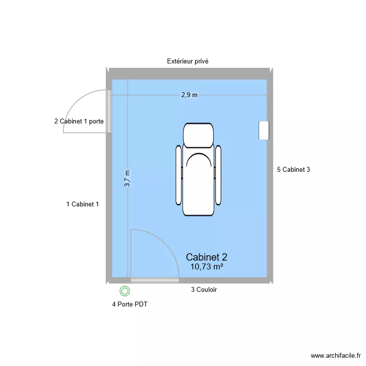 60700 Cabinet 2. Plan de 1 et 11 m² 60700 Cabinet 2. Plan de 1 et 11 m²
