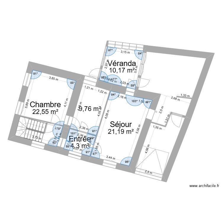 Nouvelle mouture. Plan de 5 pièces et 68 m2