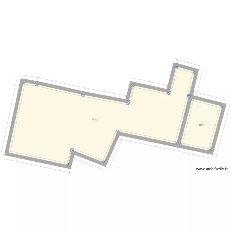 MAISONNAIS SUR TARDOIRE. Plan de 2 pièces et 283 m²