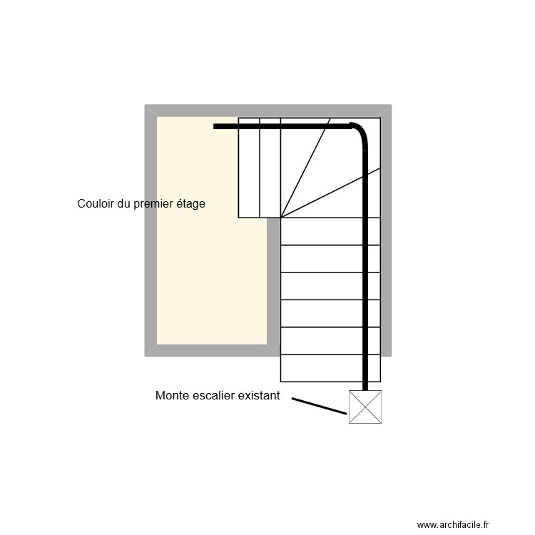BIESTER Emilienne. Plan de 1 pièce et 4 m2