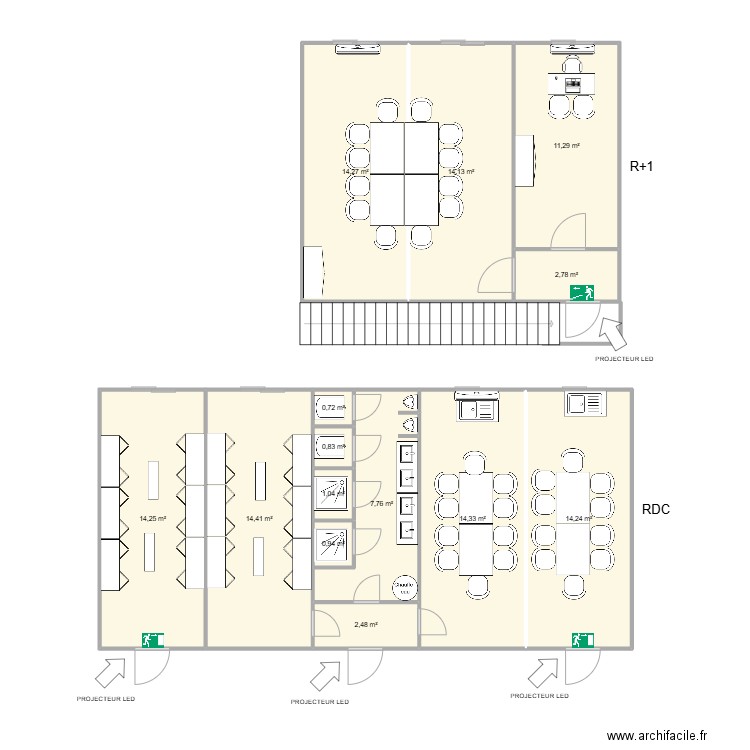 EIFFAGE CHANTIER RILLIEUX LA PAPE. Plan de 14 pièces et 113 m2