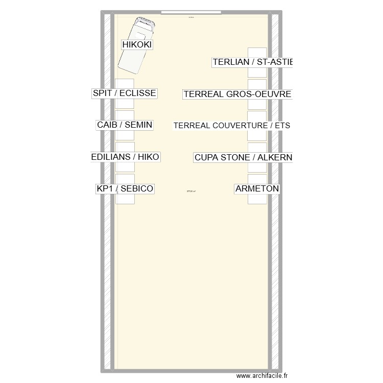 plan. Plan de 3 pièces et 413 m2
