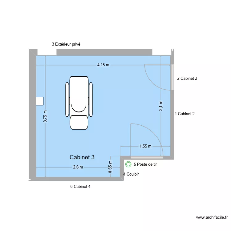 60703 Cabinet 3. Plan de 1 et 15 m² 60703 Cabinet 3. Plan de 1 et 15 m²