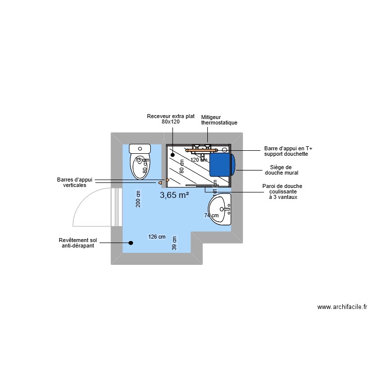 Projet BUFFET. Plan de 1 pièce et 4 m2