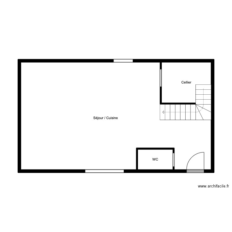 SPIES. Plan de 3 pièces et 54 m2