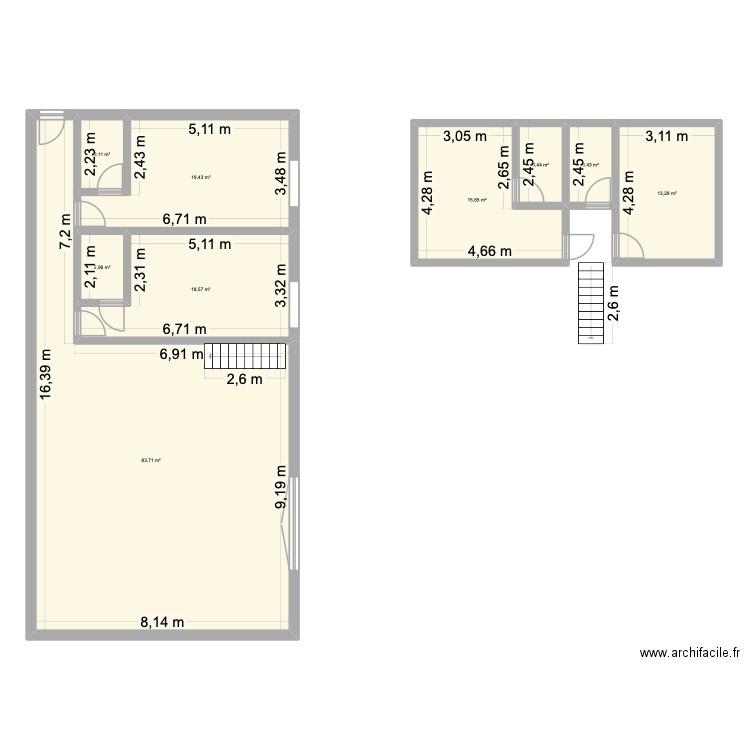 STX 2 2C. Plan de 9 pièces et 164 m2