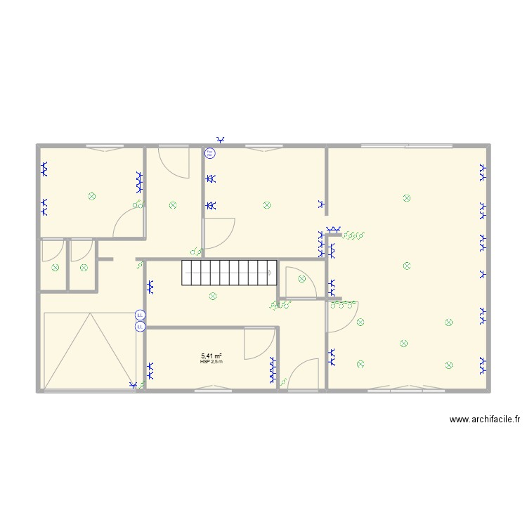 Sr Odette RC. Plan de 8 pièces et 72 m2