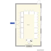 Salle Risset table en U 26 chaises