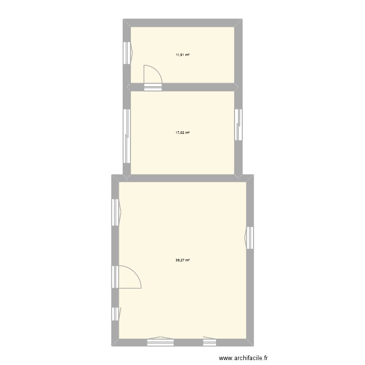 MAISON ACTUEL. Plan de 3 pièces et 68 m2