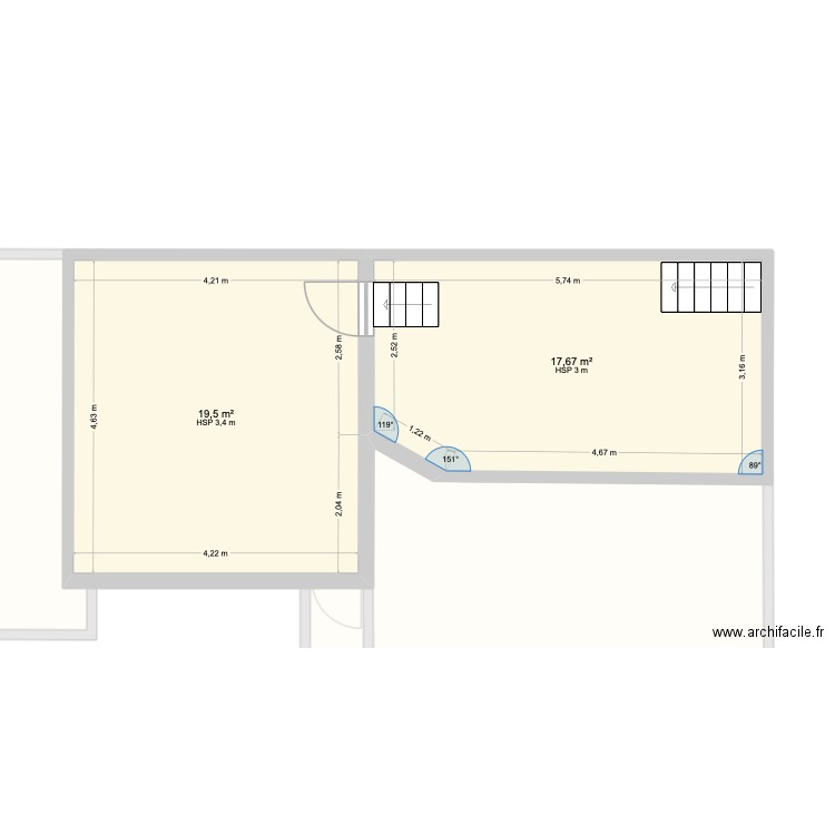Le Monira. Plan de 5 pièces et 125 m2