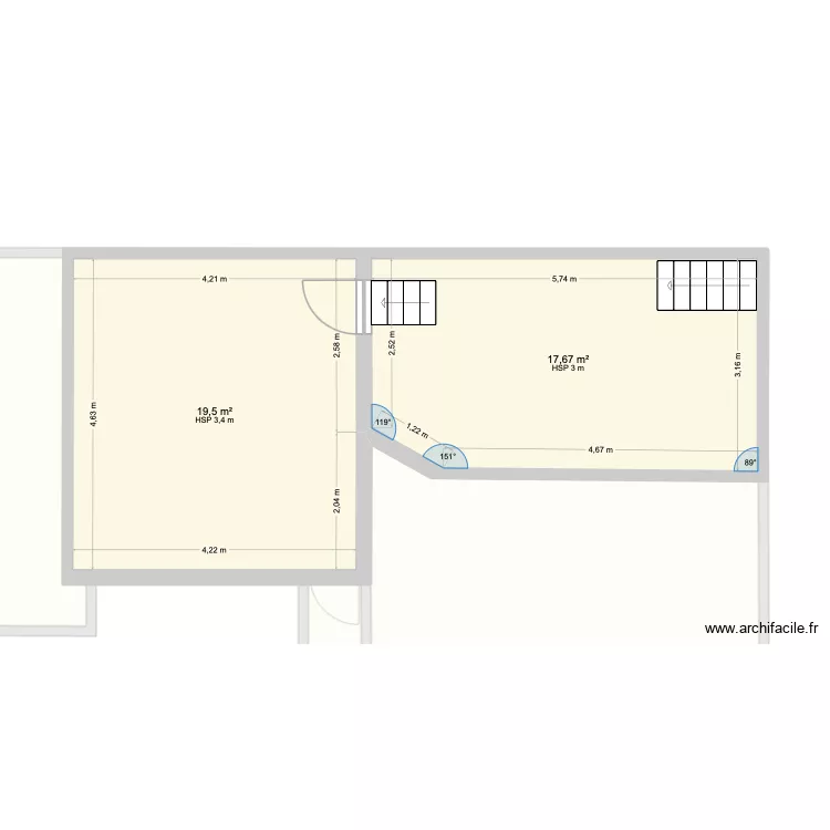 Le Monira. Plan de 5  et 125 m²