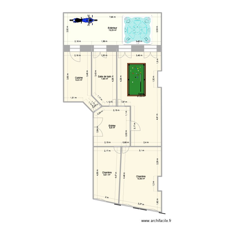 completement_jaubert. Plan de 7 pièces et 91 m2