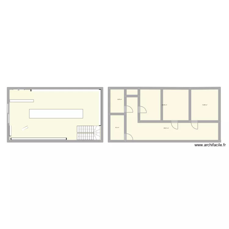 institut. Plan de 6  et 145 m²
