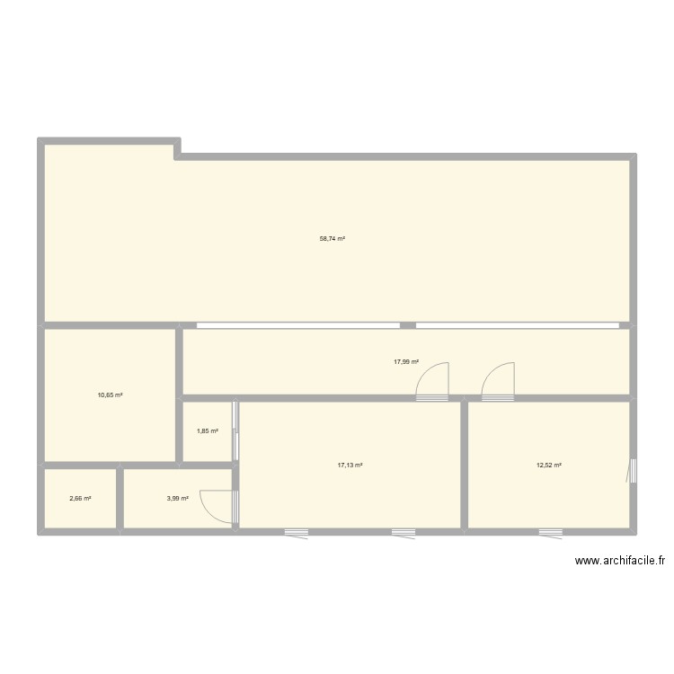 2ND. Plan de 8 pièces et 126 m2
