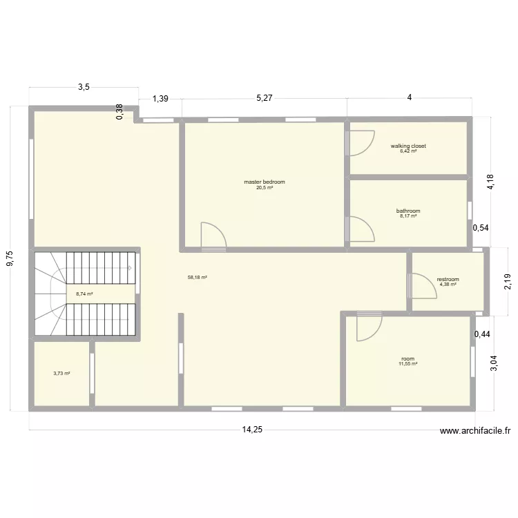 2ND. Plan de 8  et 122 m²