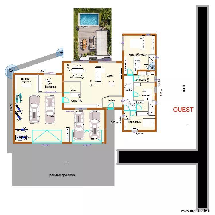 ACCES NORD V1. Plan de 14  et 506 m²