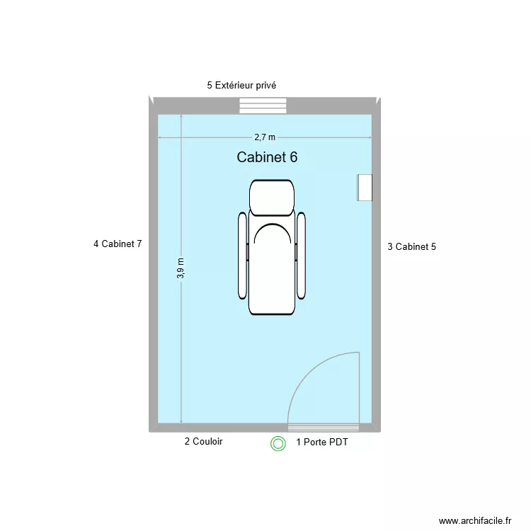 60709 Cabinet 6. Plan de 1  et 11 m²