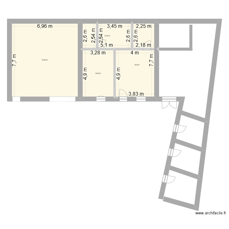 Plan de masse aménagement grange. Plan de 4 pièces et 108 m2