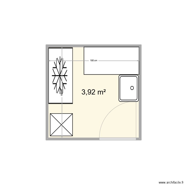 réserve sirha. Plan de 1 pièce et 4 m2