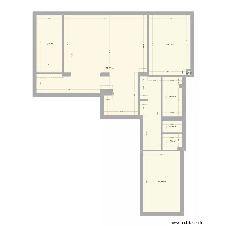 plan m et g. Plan de 8 pièces et 98 m²