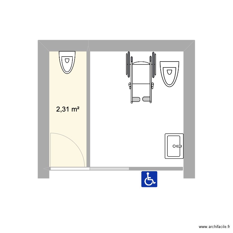 MONACO. Plan de 1 pièce et 2 m2