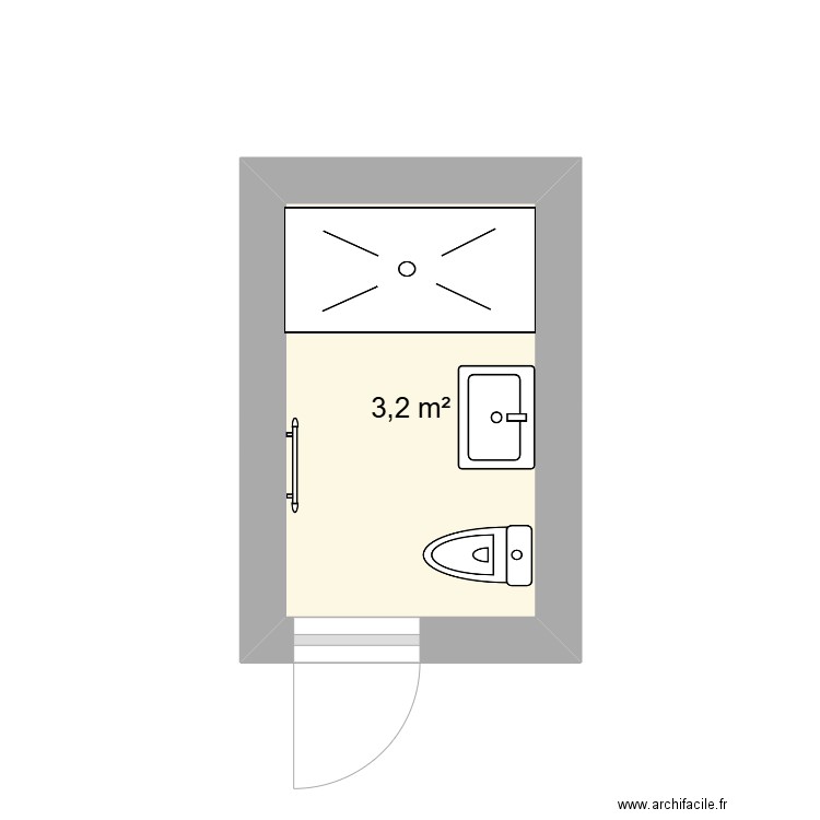 NADEEM. Plan de 1 pièce et 3 m2