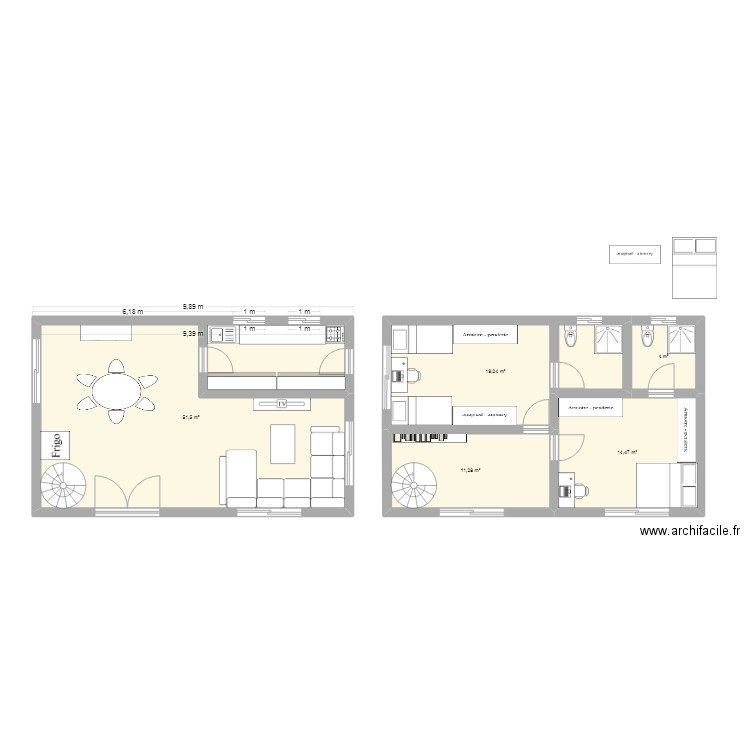 projet1. Plan de 5 pièces et 100 m2