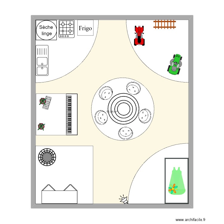Cvjj.. Plan de 1 pièce et 91 m2