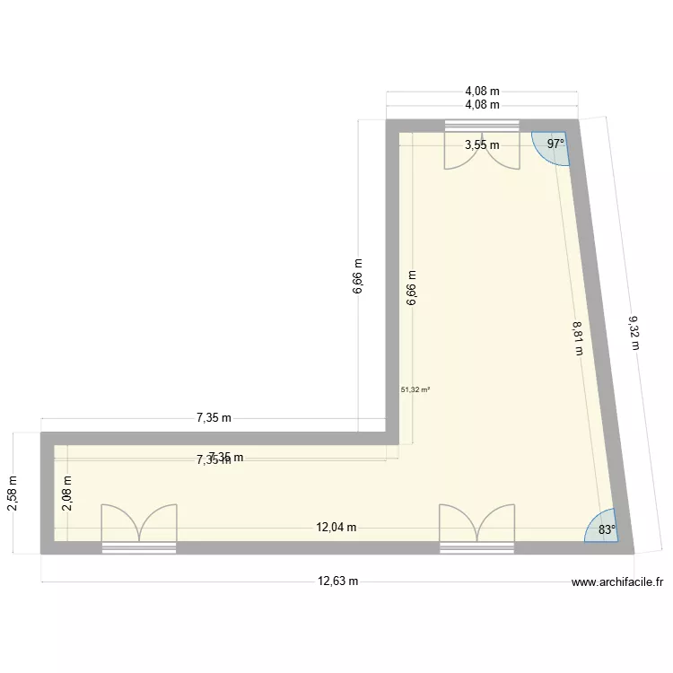 extension. Plan de 1 et 51 m² extension. Plan de 1 et 51 m²