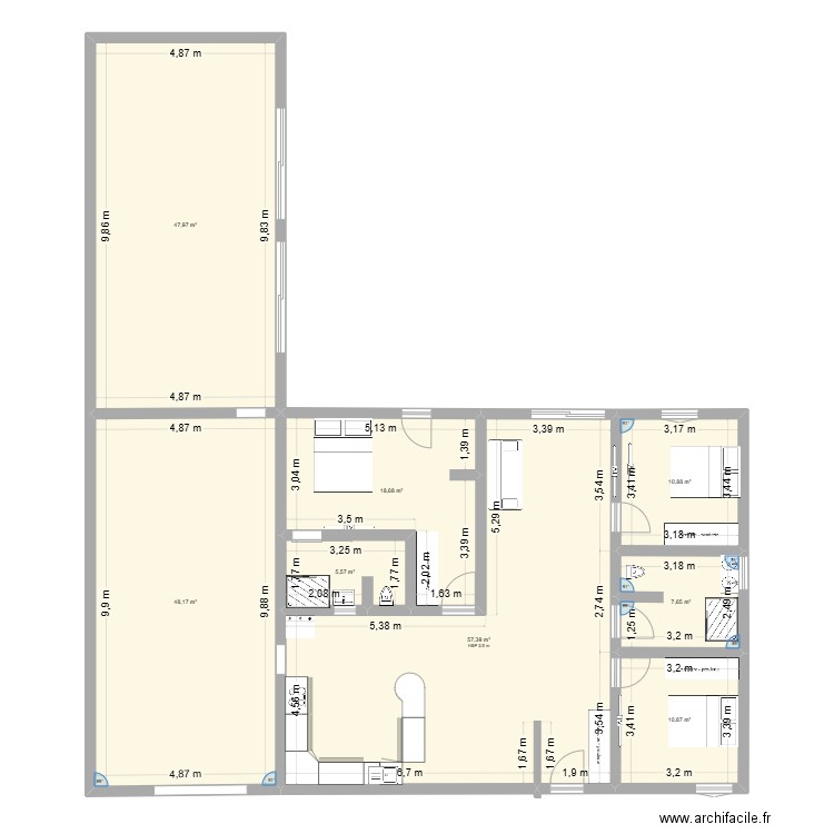 PLAN RETRAITE. Plan de 8 pièces et 207 m2