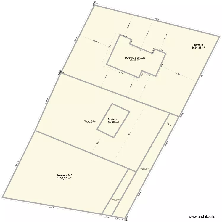 CADASTRE 3. Plan de 7  et 4999 m²