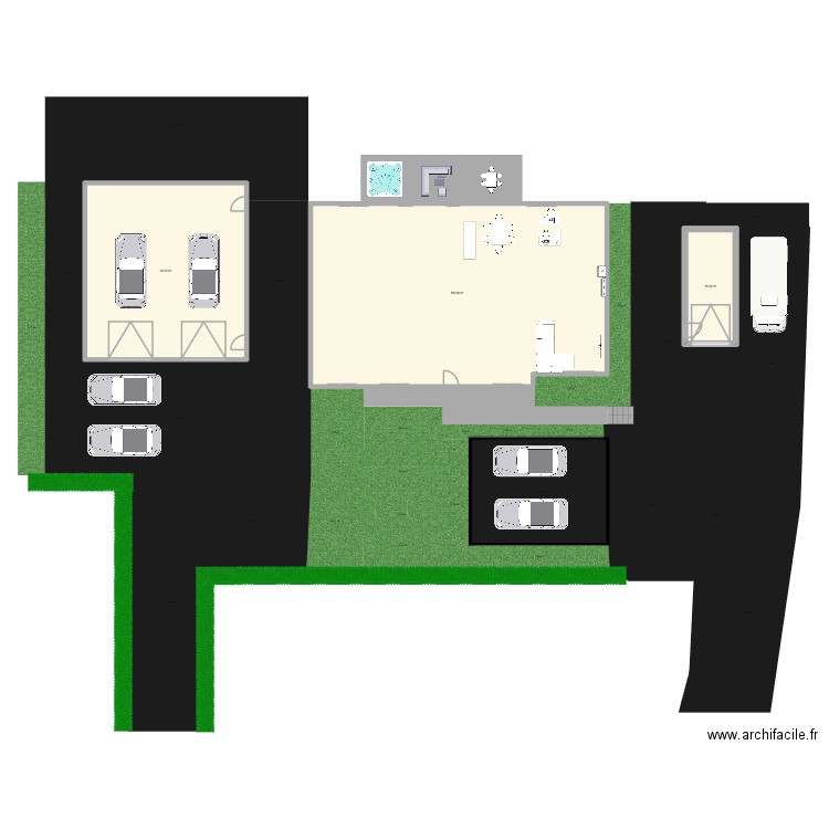 Maison Garage2. Plan de 3 pièces et 254 m2