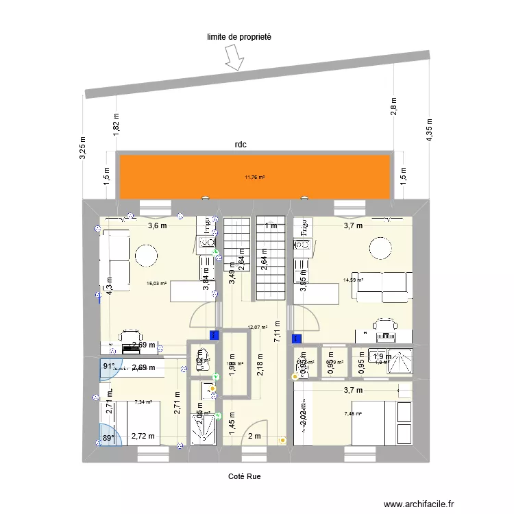 imm cham rdc ville. Plan de 12 et 76 m² imm cham rdc ville. Plan de 12 et 76 m²