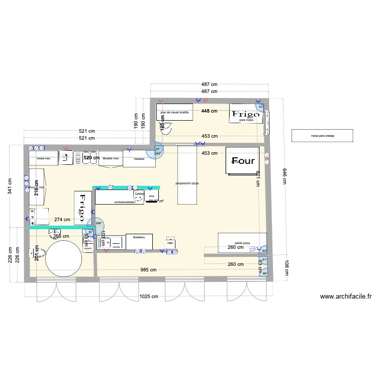 plan pizz. Plan de 0 pièce et 0 m2