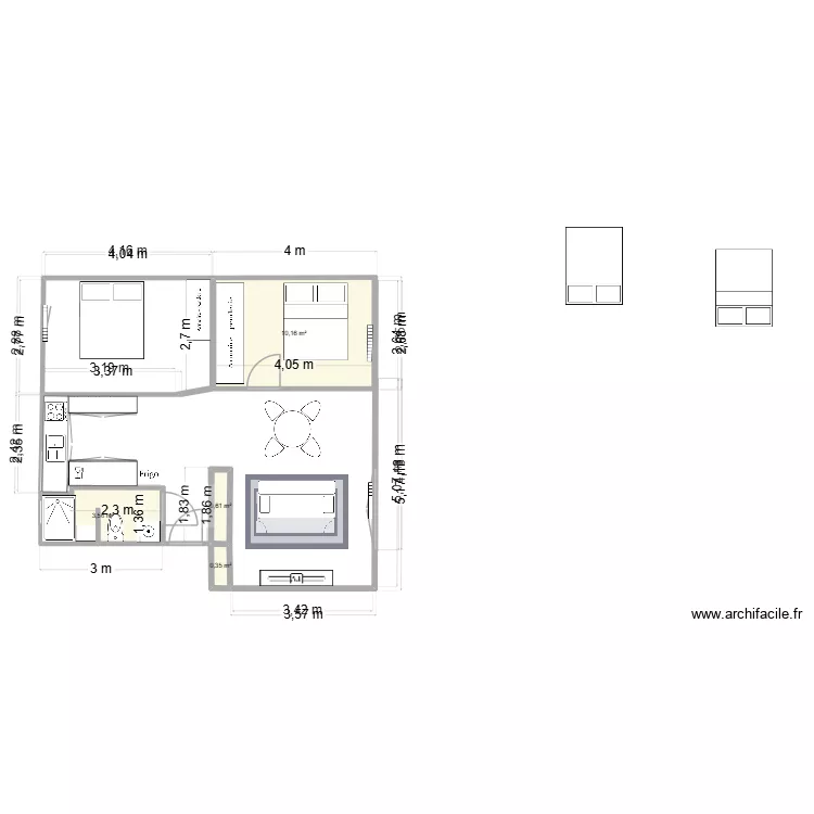 numéro 5. Plan de 4 pièces et 15 m² numéro 5. Plan de 4 pièces et 15 m²