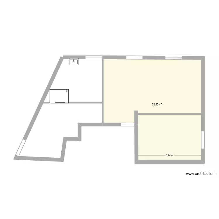 APPART TEST SDB. Plan de 1  et 33 m²