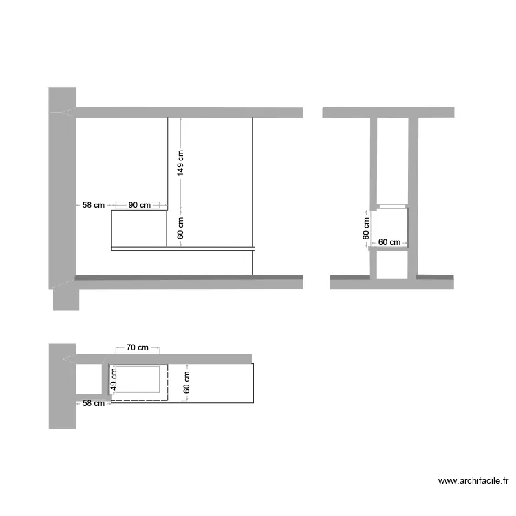 Cheminée. Plan de Cheminée. Plan de