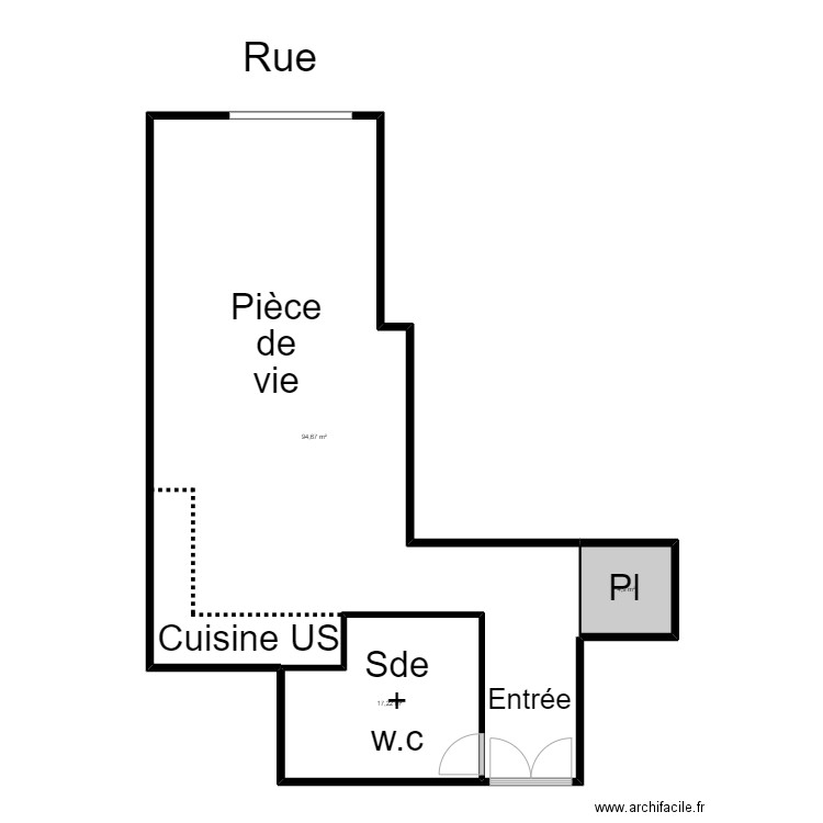 LEVY (Cyprien). Plan de 3 pièces et 117 m2