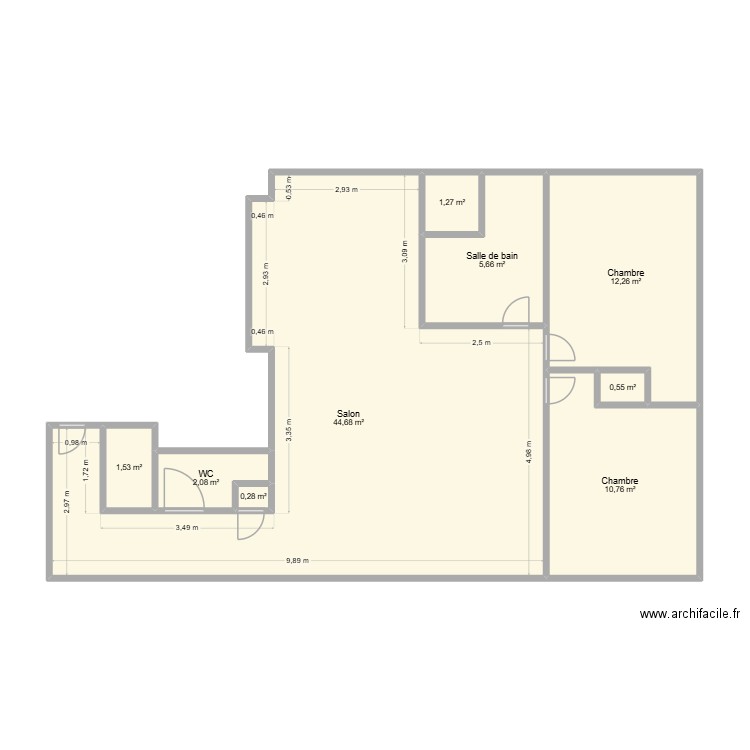 Cie du Mt-BLanc. Plan de 9 pièces et 79 m2