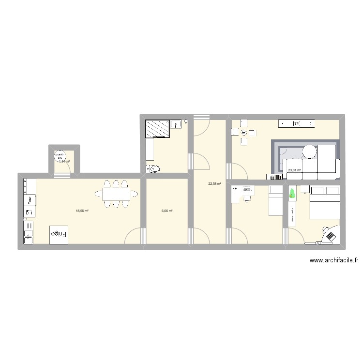 Maquette Maison. Plan de 5 pièces et 72 m2