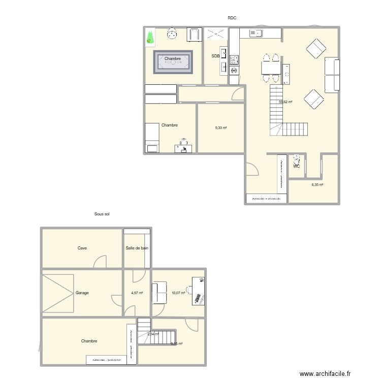 Maison Brussieu v2. Plan de 16 pièces et 188 m2