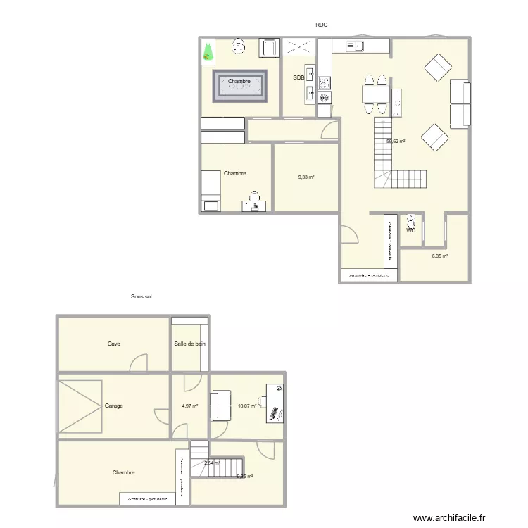 Maison Brussieu v2. Plan de 