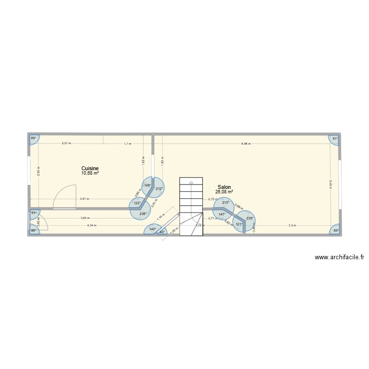 NIVEAU 0. Plan de 2 pièces et 37 m2