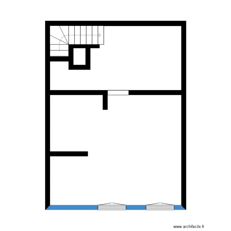 tronche restau. Plan de 7 pièces et 80 m2