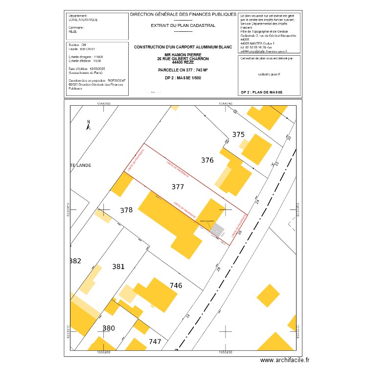 DP 2 HAMON. Plan de 0 pièce et 0 m2